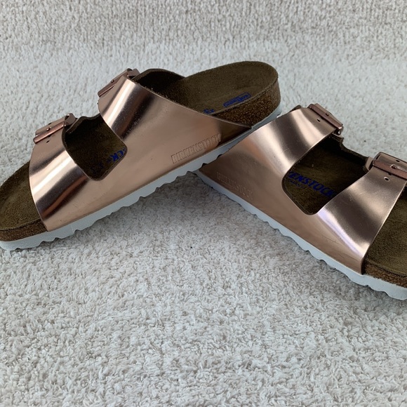 Birkenstock Arizona Metallic Rose Gold Eur 36 Narrow - Picture 5 of 12